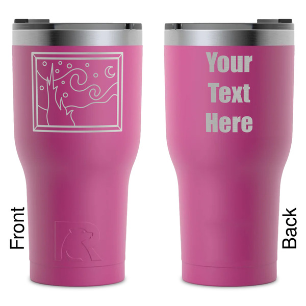 Custom The Starry Night (Van Gogh 1889) RTIC Tumbler - Magenta - Laser Engraved - Double-Sided