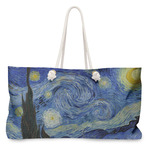 The Starry Night (Van Gogh 1889) Large Tote Bag with Rope Handles