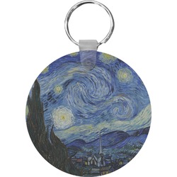 The Starry Night (Van Gogh 1889) Round Plastic Keychain