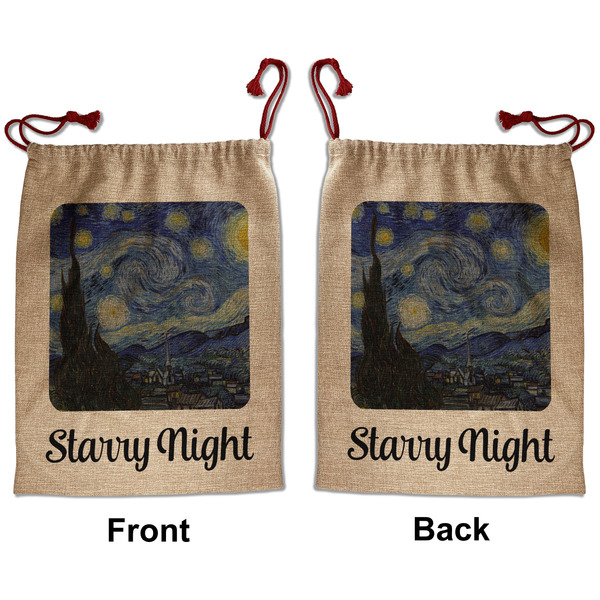 Custom The Starry Night (Van Gogh 1889) Santa Sack - Front & Back