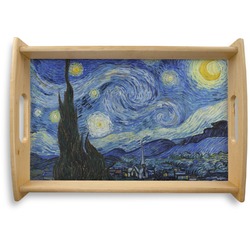 The Starry Night (Van Gogh 1889) Natural Wooden Tray - Small