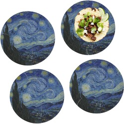 The Starry Night (Van Gogh 1889) Set of 4 Glass Lunch / Dinner Plate 10"