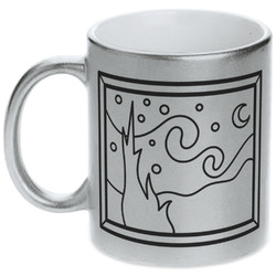 The Starry Night (Van Gogh 1889) Metallic Silver Mug