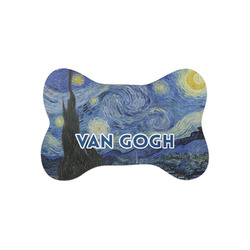 The Starry Night (Van Gogh 1889) Bone Shaped Dog Food Mat (Small)