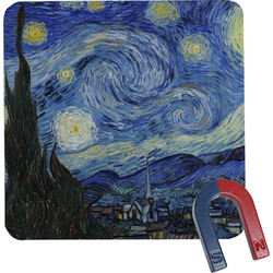 The Starry Night (Van Gogh 1889) Square Fridge Magnet