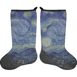 The Starry Night (Van Gogh 1889) Holiday Stocking - Double-Sided - Neoprene