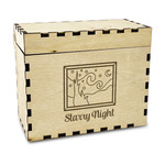 The Starry Night (Van Gogh 1889) Wood Recipe Box - Laser Engraved