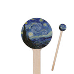 The Starry Night (Van Gogh 1889) 7.5" Round Wooden Stir Sticks - Double Sided