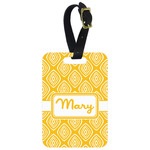 Tribal Diamond Metal Luggage Tag w/ Name or Text