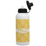 Tribal Diamond Water Bottles - Aluminum - 20 oz - White (Personalized)