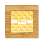 Tribal Diamond Bamboo Trivet with Ceramic Tile Insert (Personalized)