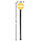 Tribal Diamond Black Plastic 7" Stir Stick - Round - Dimensions