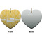 Tribal Diamond Ceramic Flat Ornament - Heart Front & Back (APPROVAL)