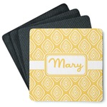Tribal Diamond Square Rubber Backed Coasters - Set of 4 (Personalized)