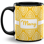 Tribal Diamond 11 Oz Coffee Mug - Black (Personalized)