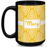 Tribal Diamond 15 Oz Coffee Mug - Black (Personalized)