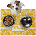 Tribal Diamond Dog Food Mat - Medium w/ Name or Text