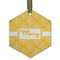 Tribal Diamond Frosted Glass Ornament - Hexagon