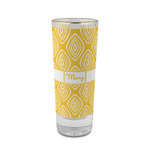 Tribal Diamond 2 oz Shot Glass -  Glass with Gold Rim - Set of 4 (Personalized)