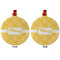 Tribal Diamond Metal Ball Ornament - Front and Back