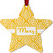 Tribal Diamond Metal Star Ornament - Front