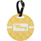 Tribal Diamond Personalized Round Luggage Tag