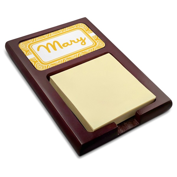 Custom Tribal Diamond Red Mahogany Sticky Note Holder (Personalized)