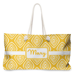 Tribal Diamond Large Tote Bag with Rope Handles (Personalized)