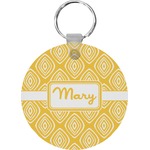 Tribal Diamond Round Plastic Keychain (Personalized)