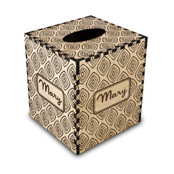 Tribal Diamond Wood Tissue Box Cover (Personalized)