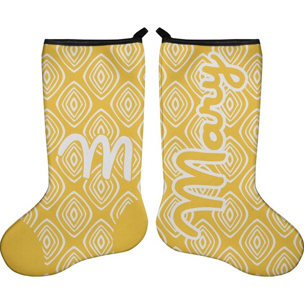 Custom Tribal Diamond Holiday Stocking - Double-Sided - Neoprene (Personalized)