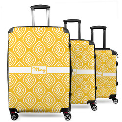 Tribal Diamond 3 Piece Luggage Set - 20" Carry On, 24" Medium Checked, 28" Large Checked (Personalized)