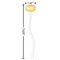 Tribal Diamond White Plastic 7" Stir Stick - Oval - Dimensions