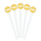 Tribal Diamond White Plastic 7" Stir Stick - Round - Fan View