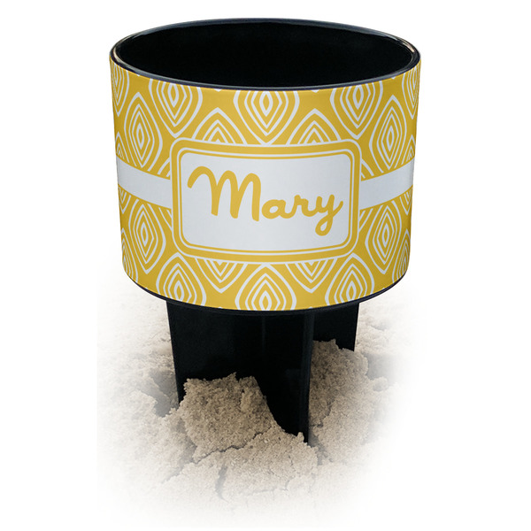 Custom Tribal Diamond Black Beach Spiker Drink Holder (Personalized)