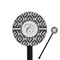 Ikat Black Plastic 5.5" Stir Stick - Round - Closeup