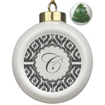 Ikat Ceramic Ball Ornament - Christmas Tree (Personalized)