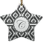 Ikat Star Ceramic Ornament w/ Initial