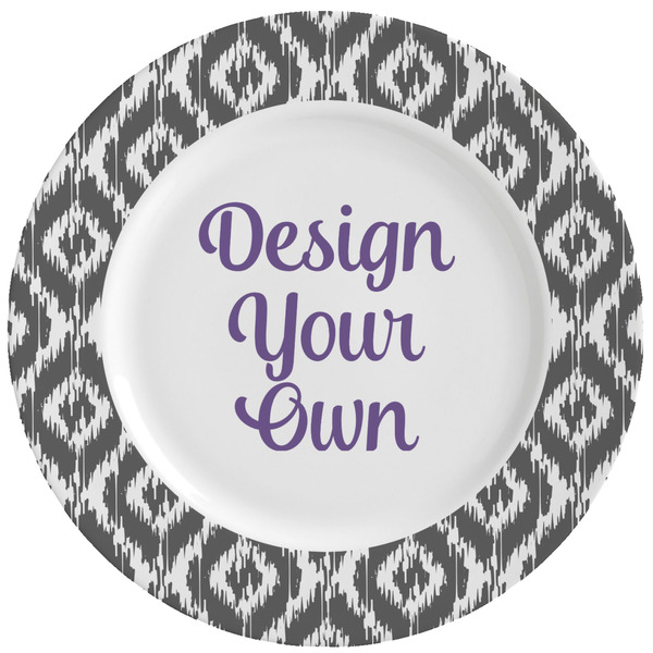 Custom Ikat Ceramic Dinner Plates (Set of 4) (Personalized)