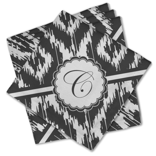 Custom Ikat Cloth Cocktail Napkins - Set of 4 w/ Initial