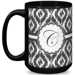 Ikat 15 Oz Coffee Mug - Black (Personalized)