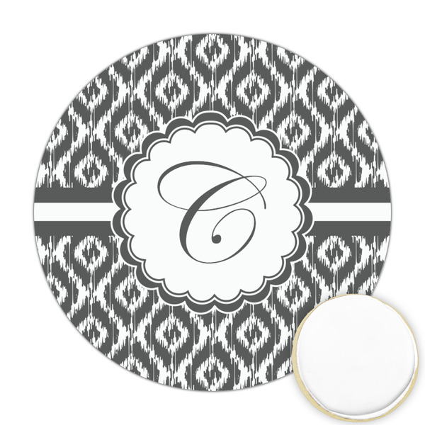 Custom Ikat Printed Cookie Topper - Round (Personalized)