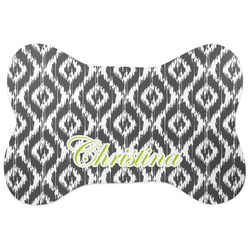 Ikat Bone Shaped Dog Food Mat (Large) (Personalized)