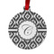 Ikat Metal Ball Ornament - Front