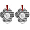 Ikat Metal Paw Ornament - Front and Back