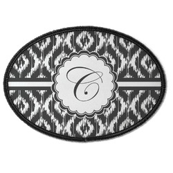 Ikat Iron On Oval Patch w/ Initial