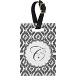 Ikat Plastic Luggage Tag - Rectangular w/ Initial