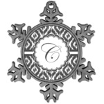 Ikat Vintage Snowflake Ornament (Personalized)