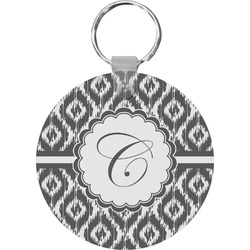 Ikat Round Plastic Keychain (Personalized)