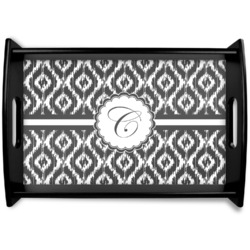 Ikat Black Wooden Tray - Small (Personalized)